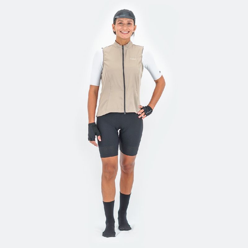 Chaleco-de-Mujer-Ciclismo-Vivace-Beige